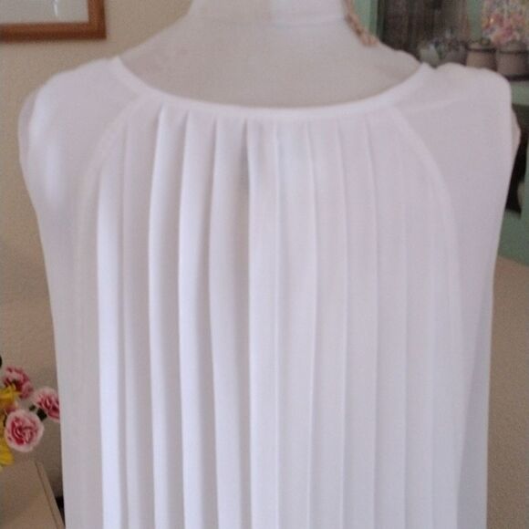 Lands' End White Knife Pleated Dressy Dress - Picture 5 of 11